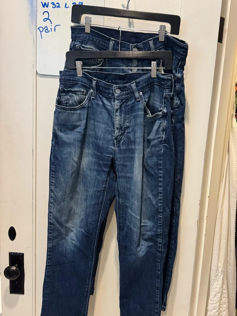 2 pair 541 Levi's Slim Straight Dark Blue Washed Jeans
